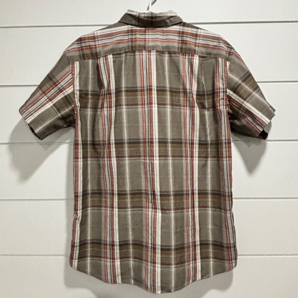 Eddie Bauer Classic Fit short sleeve cotton blend plaid button down shirt size L - Picture 3 of 16